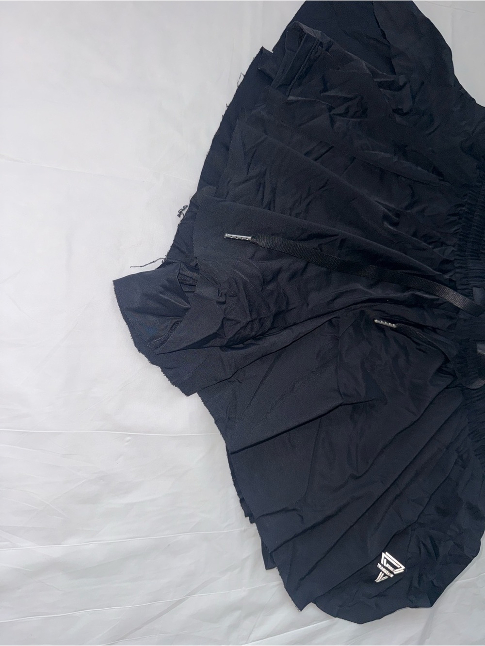Black Women's Ruffle Drawstring Shorts - Picture 8 of 8